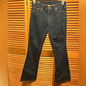 Lucky Brand Gene Montesano Dark Blue Denim Flare Jeans